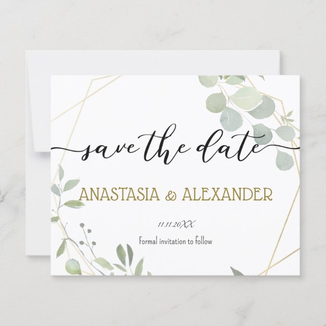 Lámina BUDGET Save the date. (Anverso)