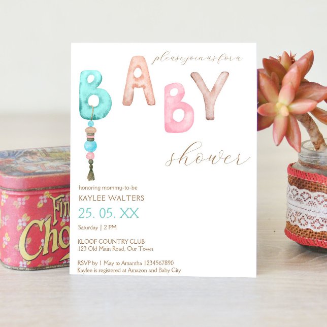 Lámina Budget simple elegant baby shower invitation (Subido por el creador)
