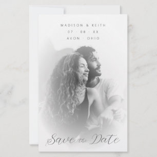 Lámina Budget Sophisticated B&W Minimalist Photo Wedding
