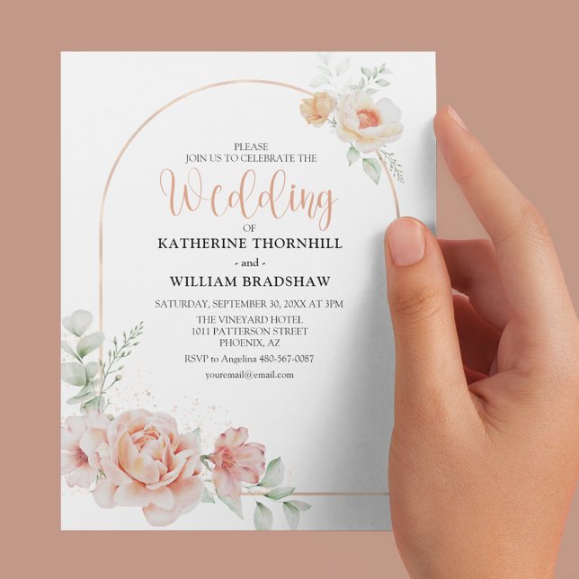 Lámina Budget Spring Peach Floral Wedding (Subido por el creador)