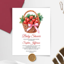 Lámina Budget Sweet Strawberry Baby Shower Invitation