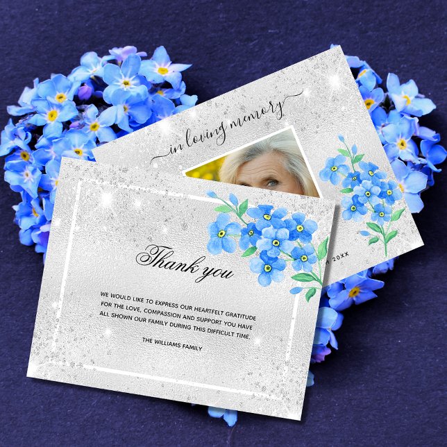 Lámina Budget Sympathy plata foto azul floral gracias (Subido por el creador)