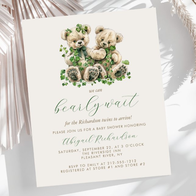 Lámina Budget Teddy Bears Green Ivy Twins Baby Shower (Subido por el creador)