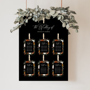 Lámina Budget terracotta black floral table seating plan