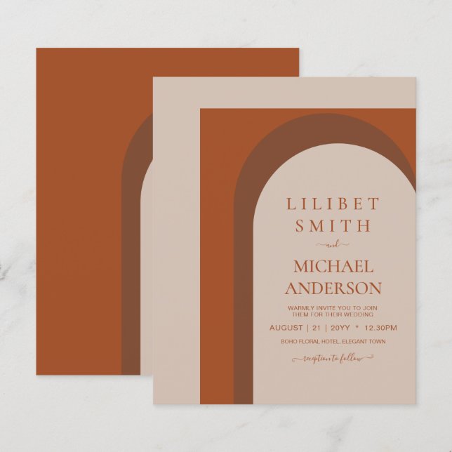 Lámina BUDGET Terracotta Earth Tones Bold Boda (Anverso / Reverso)