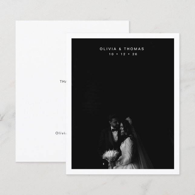 Lámina BUDGET Timeless Black Monochrome Photo Wedding (Anverso / Reverso)