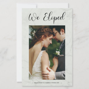 Lámina Budget We Eloped Photo Wedding Elegant Marble
