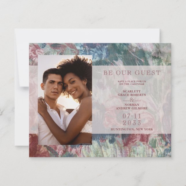 Lámina Budget Wedding Floral Texture Background Photo (Anverso)