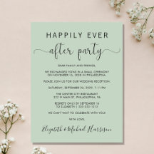 Budget Wedding Happily Ever After Party Invite