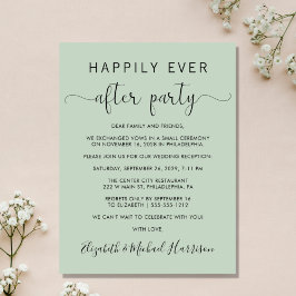 Lámina Budget Wedding Happily Ever After Party Invite