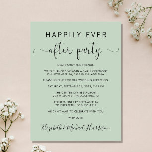 Lámina Budget Wedding Happily Ever After Party Invite