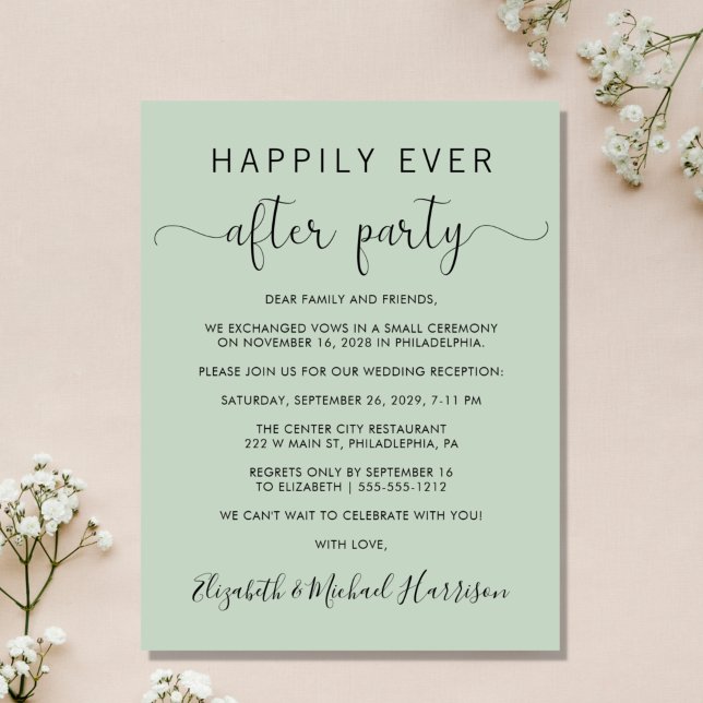 Lámina Budget Wedding Happily Ever After Party Invite (An affordable wedding announcement + reception invitation without compromising on quality or design)