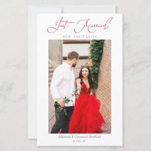Lámina Budget Wedding Just Married Elopement Photo