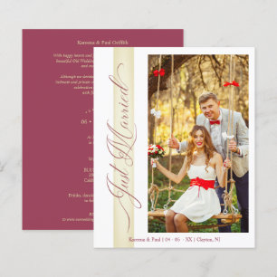 Lámina Budget Wedding Just Married Hand Letterd Photo