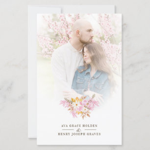 Lámina Budget Wedding Pink Flowers & Branches Bouquet