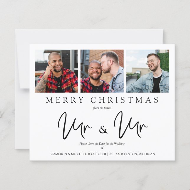 Lámina Budget Whimsical MR & MR Christmas Wedding Photo (Anverso)