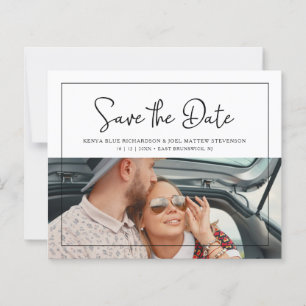 Lámina Budget Whimsical Script Wedding Photo Engagement