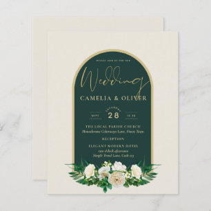 Lámina BUDGET White Roses Forest Green Winter Wedding INV