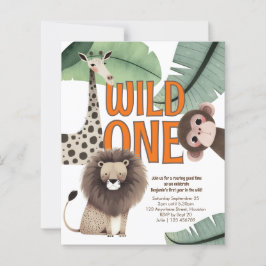 Lámina Budget Wild One Safari Animals 1st Birthday Party