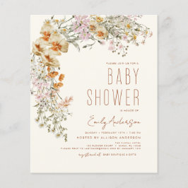 Lámina Budget Wildflower Boho Baby Shower Terracotta