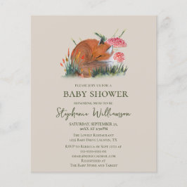 Lámina Budget Woodland Fox Autumn Baby Shower