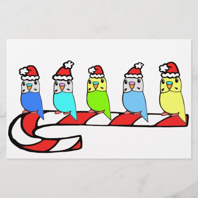 Lámina Budgies-Navidades (Anverso)