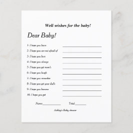 Lámina Bueno deseos para el juego de la ducha bebé