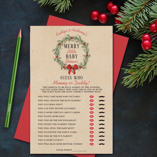 Lámina Buenos Navidades Baby Shower adivina quién juega (Subido por el creador)