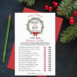 Lámina Buenos Navidades Baby Shower adivina quién juega