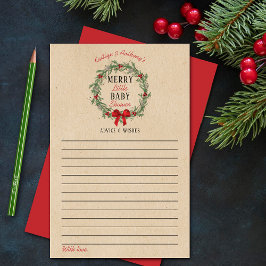 Lámina Buenos Navidades Consejos y deseos de Baby Shower