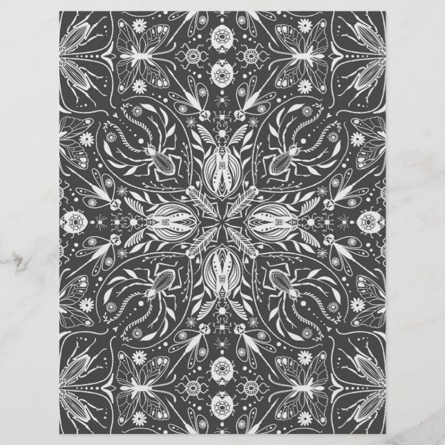 Lámina Bugs, blanco roto sobre negro (Anverso)