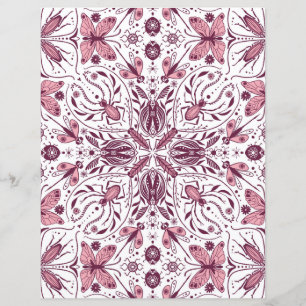 Lámina Bugs, magenta oscuro y rosa sobre blanco