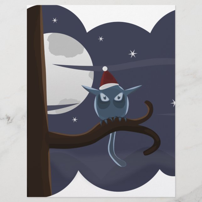 Lámina búho navidad temible (Anverso)