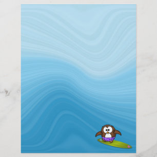 Lámina búho surfista