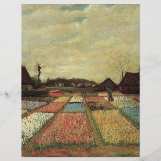 Lámina Bulb Fields por Vincent van Gogh. (Anverso)