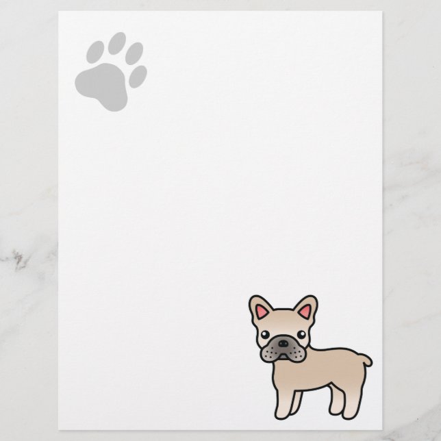Lámina Bulldog Francés Cartoon Crema (Anverso)