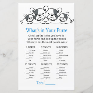 Lámina Bulldog ¿Qué hay en tu bolso?