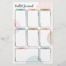 Lámina Bullet Journal para planificación semanal