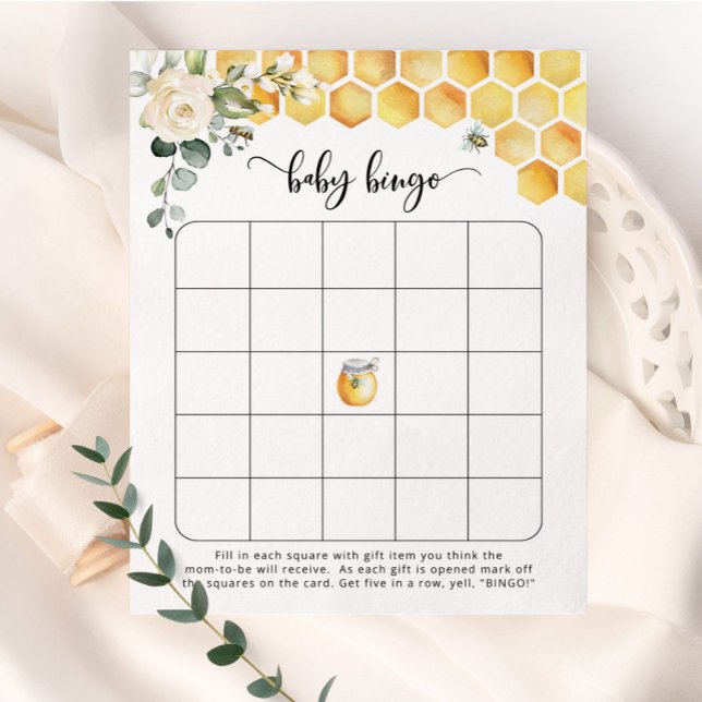 Lámina Bumble bee baby shower bingo. Bee baby bingo game (Subido por el creador)