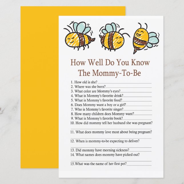 Lámina Bumble Bee ¿Qué tan bien conoce el juego de la duc (Anverso / Reverso)