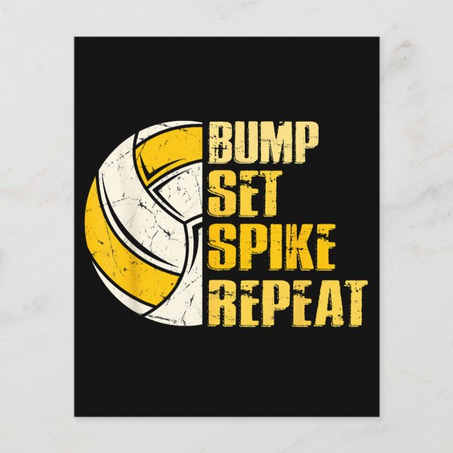 Lámina Bump Set Spike Repetir voleibol Gracioso (Anverso)