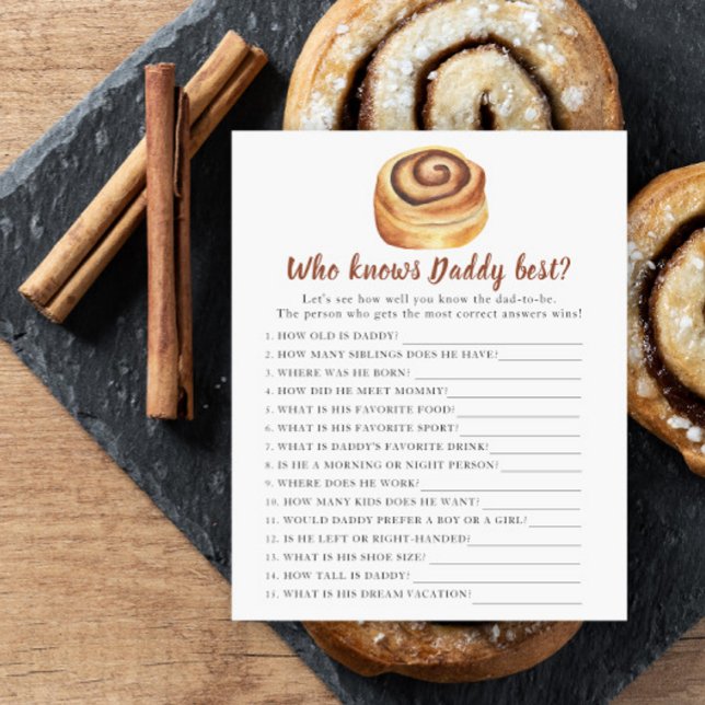 Lámina Bun baby ducha - Juego que mejor conoce a papá (Subido por el creador)