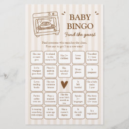 Lámina Bun in the Oven Find the Guest Baby Bingo Game
