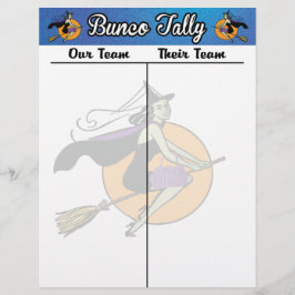 Lámina Bunco Tally Score Sheet Witch Octubre Tema