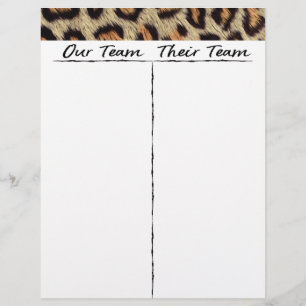 Lámina Bunco Tally Sheet: Jugadores se fueron de leopardo