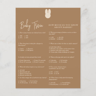 Lámina Bunny Baby Trivia   Juego Baby Shower