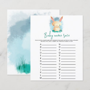 Lámina Bunny cub - Juego de carreras por nombre del bebé