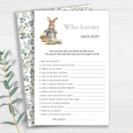 Lámina Bunny Greenery quien conoce mejor a papá Baby Show