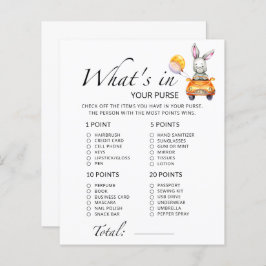 Lámina Bunny Qué hay en tu bolso juego de ducha para bebé