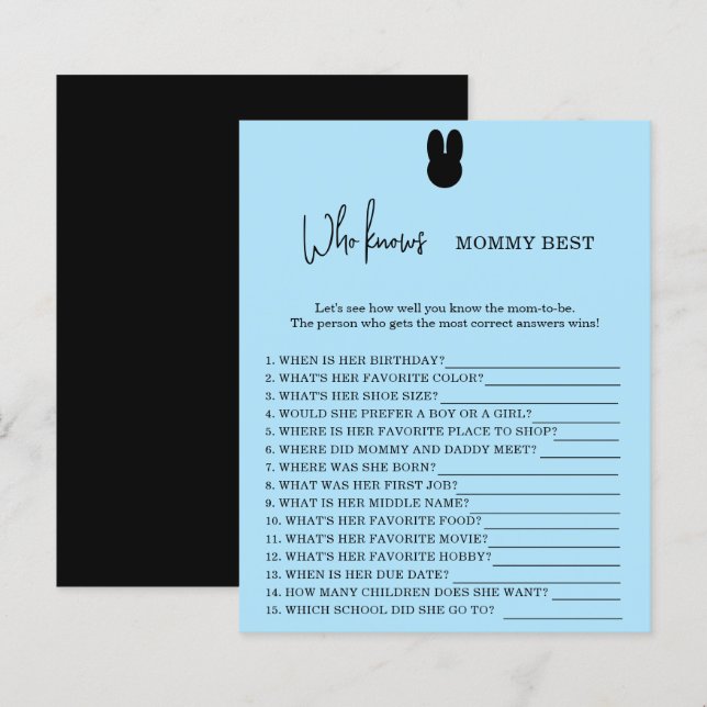 Lámina Bunny Quién conoce mejor a mamá (Anverso / Reverso)